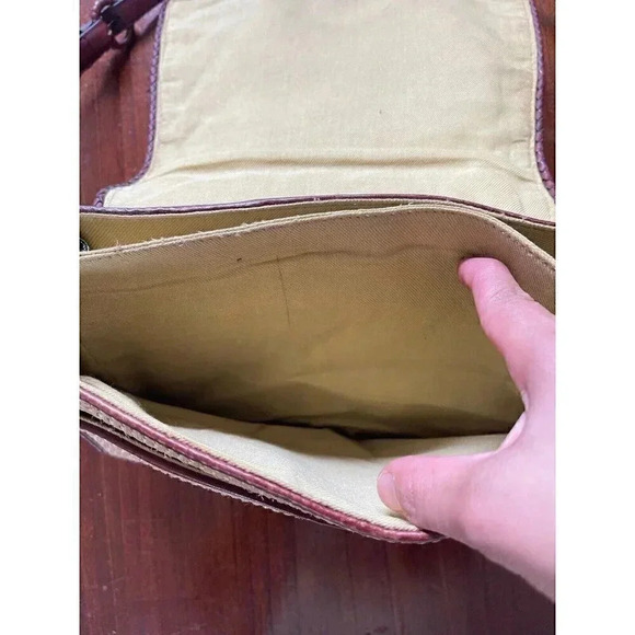 Etienne Aigner Crossbody Straw Genuine Leather Vintage Bag - Picture 5 of 10